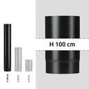 Vitreous enamel flue pipe 150x1000 mm black matt Save Plus Light